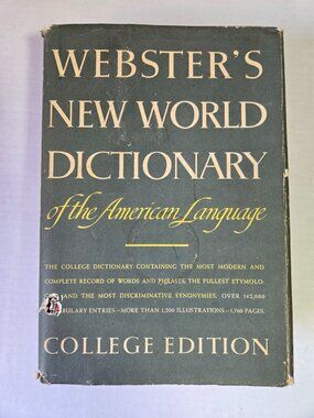 Websters New World Dictionary College Edition 1959 Hardcover